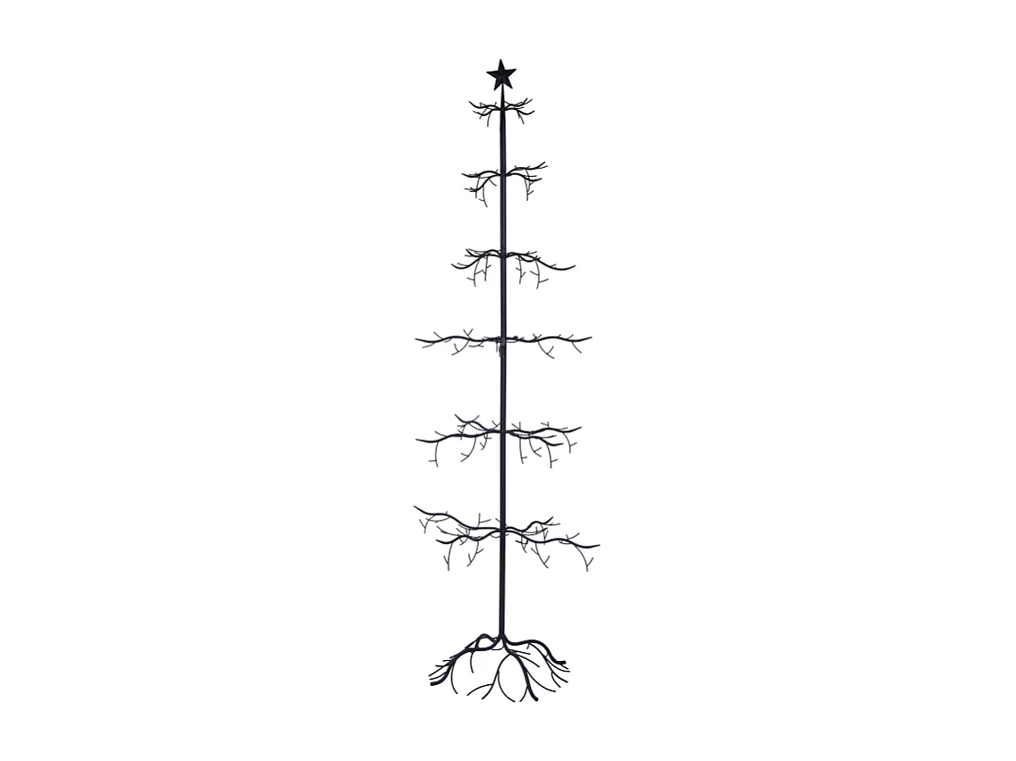 Albero di natale metallo nero cm 73x73h200