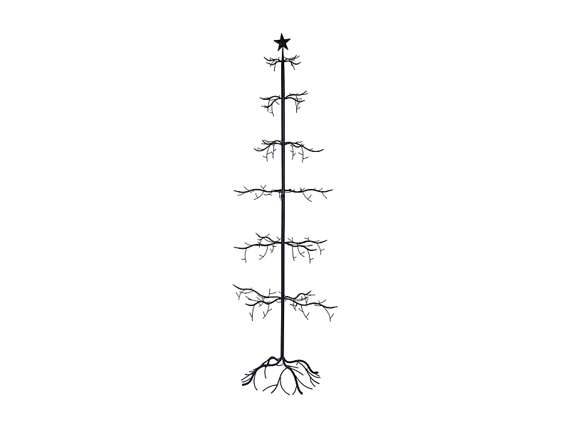 Albero di natale metallo nero cm 73x73h200