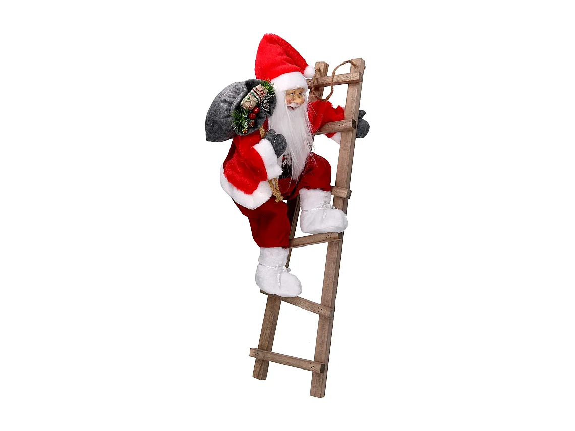 Babbo natale tessuto rosso su scala cmh45