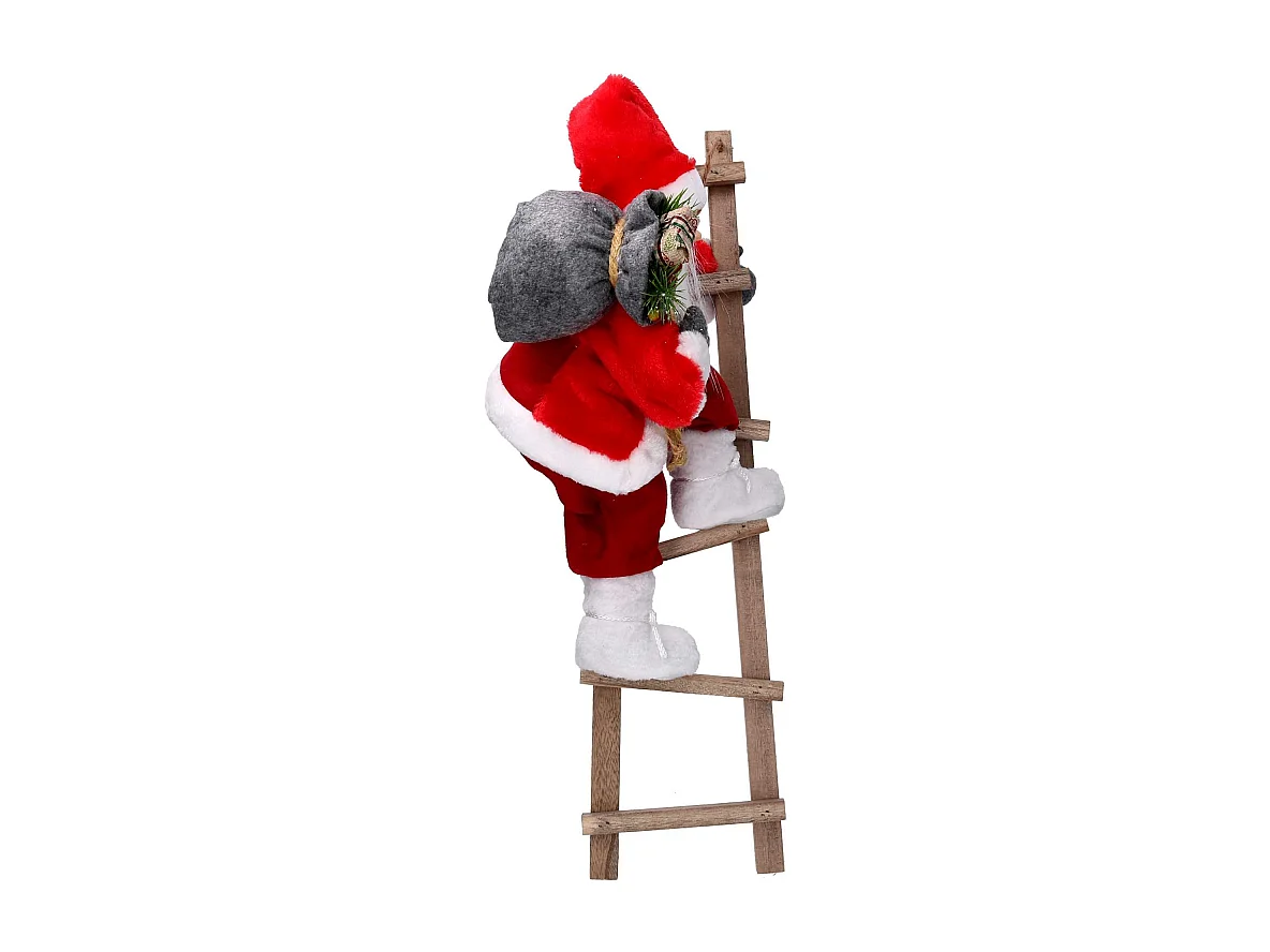 Babbo natale tessuto rosso su scala cmh45