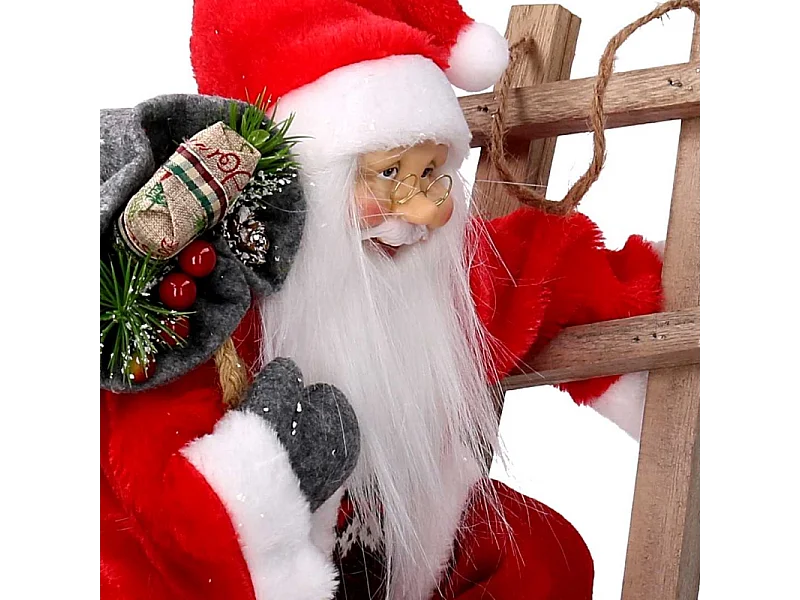 Babbo natale tessuto rosso su scala cmh45