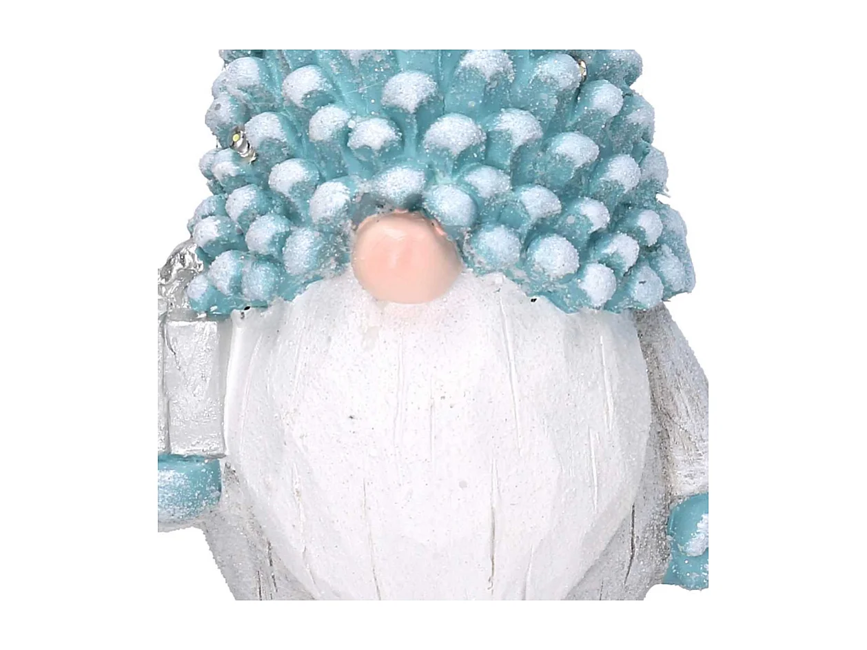 Gnomo resina azzurro con led cm 21,5x16,5h47