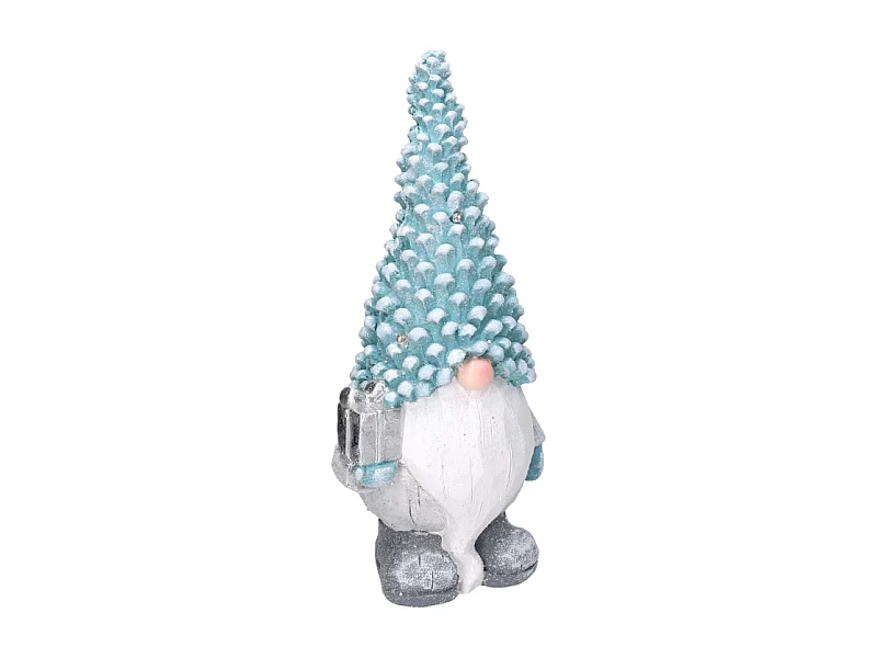 Gnomo resina azzurro con led cm 21,5x16,5h47