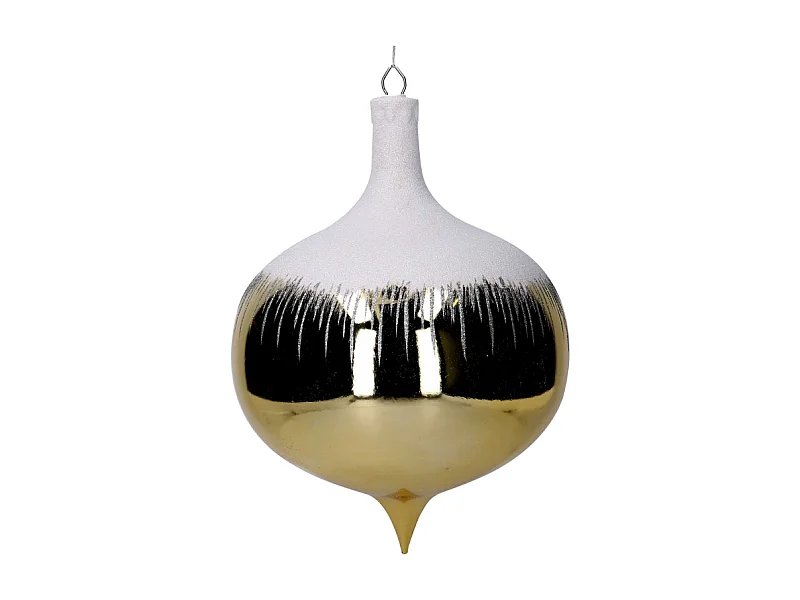 Sfera plastica cipolla innevata oro cm ø30h42