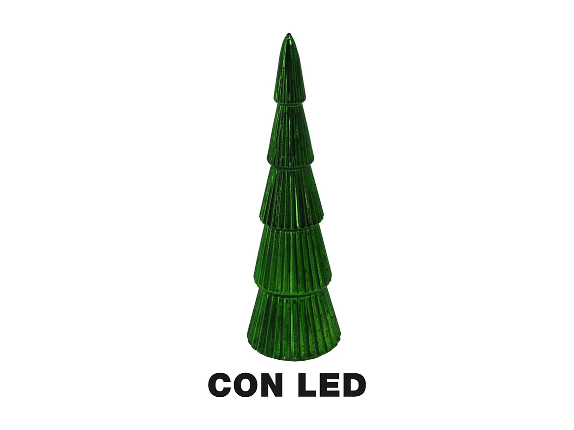 Albero vetro led verde cm ø12h36