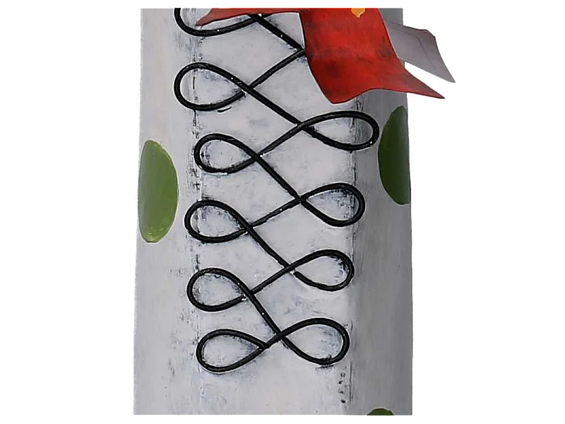 Pattini metallo verde e bianco cm 30x11,5h38,1