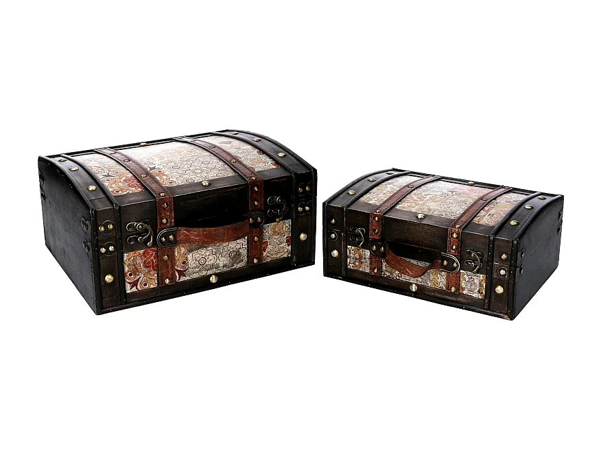 Scatola legno 1-2 nero rettangolare cm 36x29h18