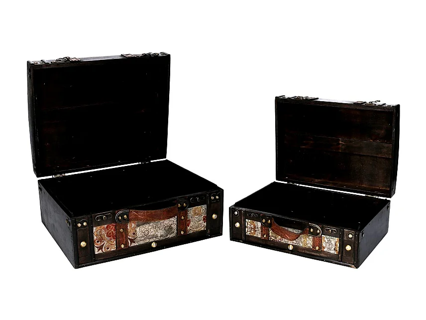 Scatola legno 1-2 nero rettangolare cm 36x29h18