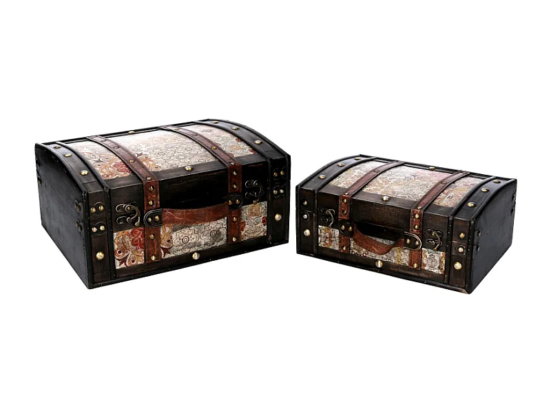 Scatola legno 1-2 nero rettangolare cm 36x29h18