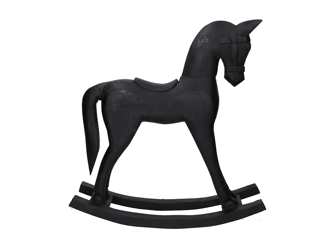Cavallo legno nero cm 36x9h39