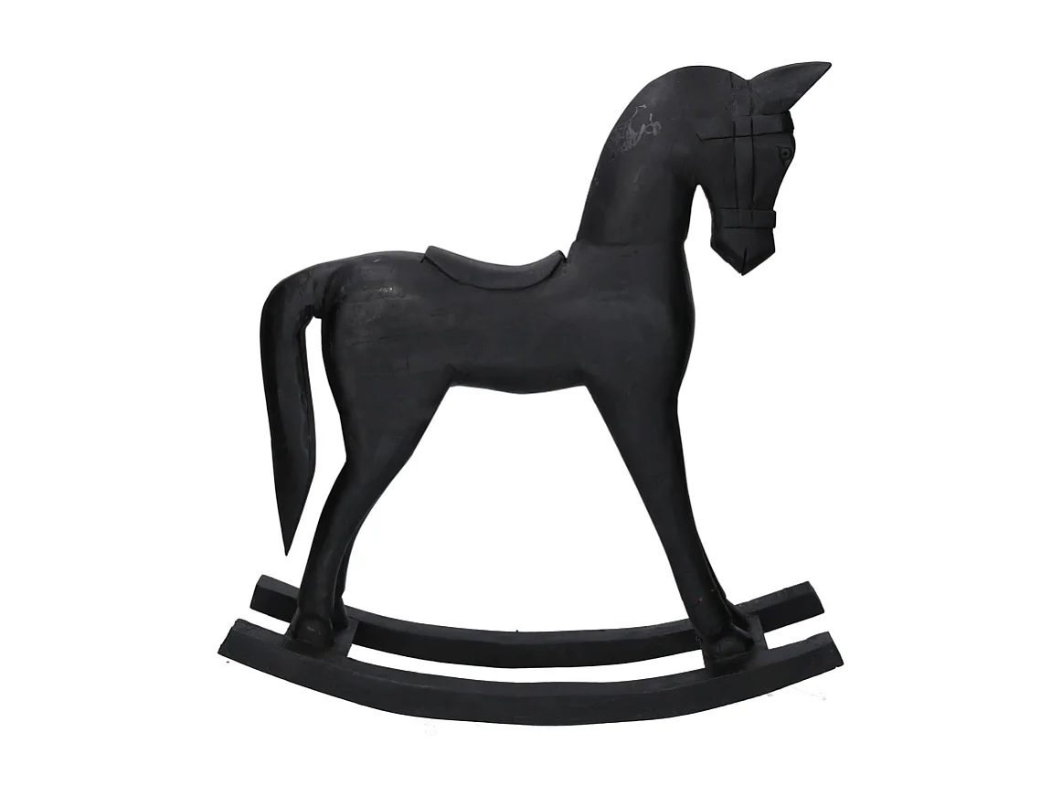 Cavallo legno nero cm 36x9h39