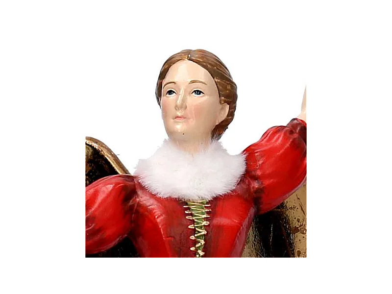 Angelo resina scozzese rosso cm 14,7x14,7h36,8