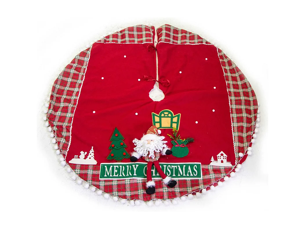 Copribase tessuto rosso cm ø120