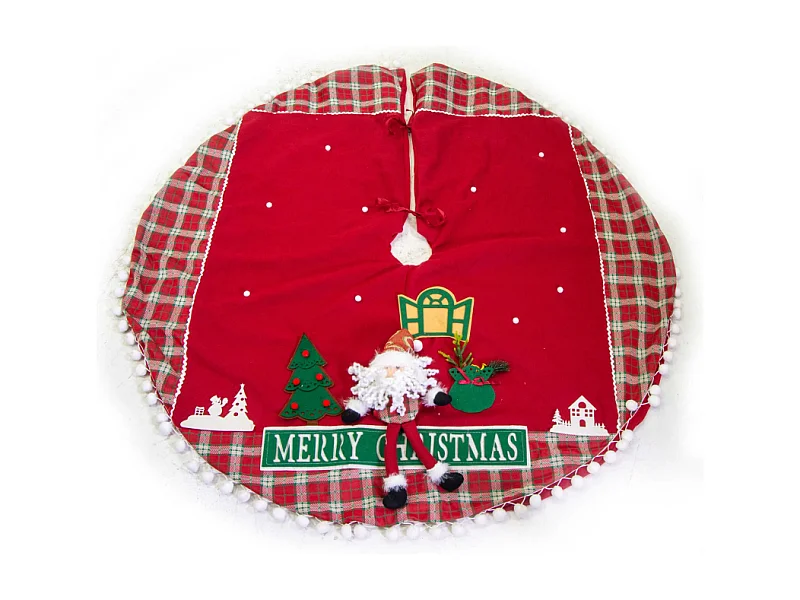 Copribase tessuto rosso cm ø120