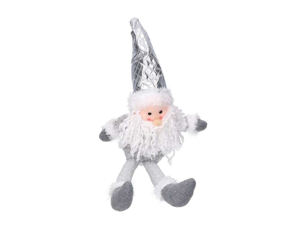 Babbo natale tessuto bianco grigio cm 29x10h45