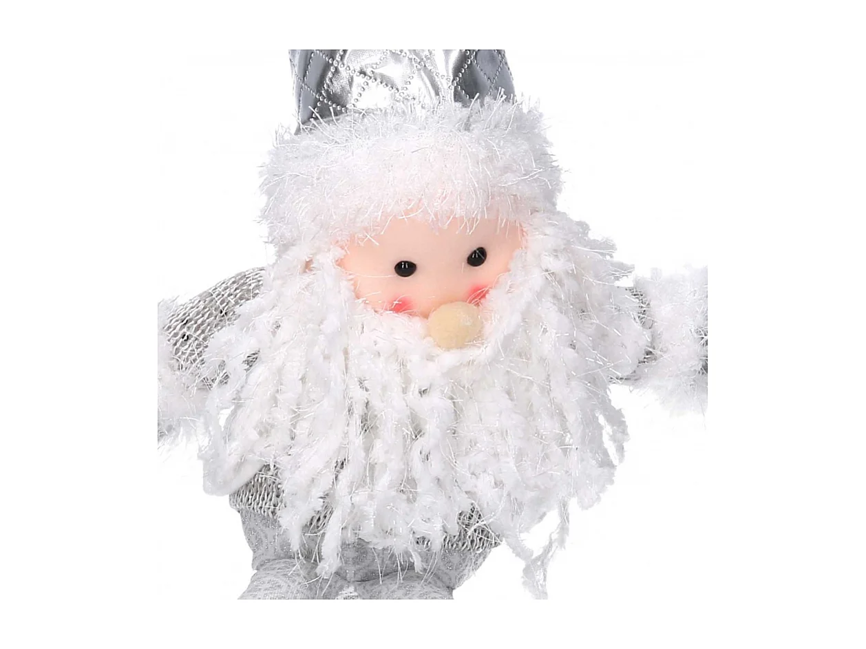 Babbo natale tessuto bianco grigio cm 29x10h45