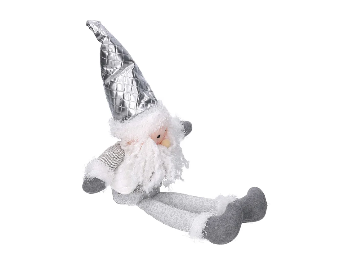 Babbo natale tessuto bianco grigio cm 29x10h45