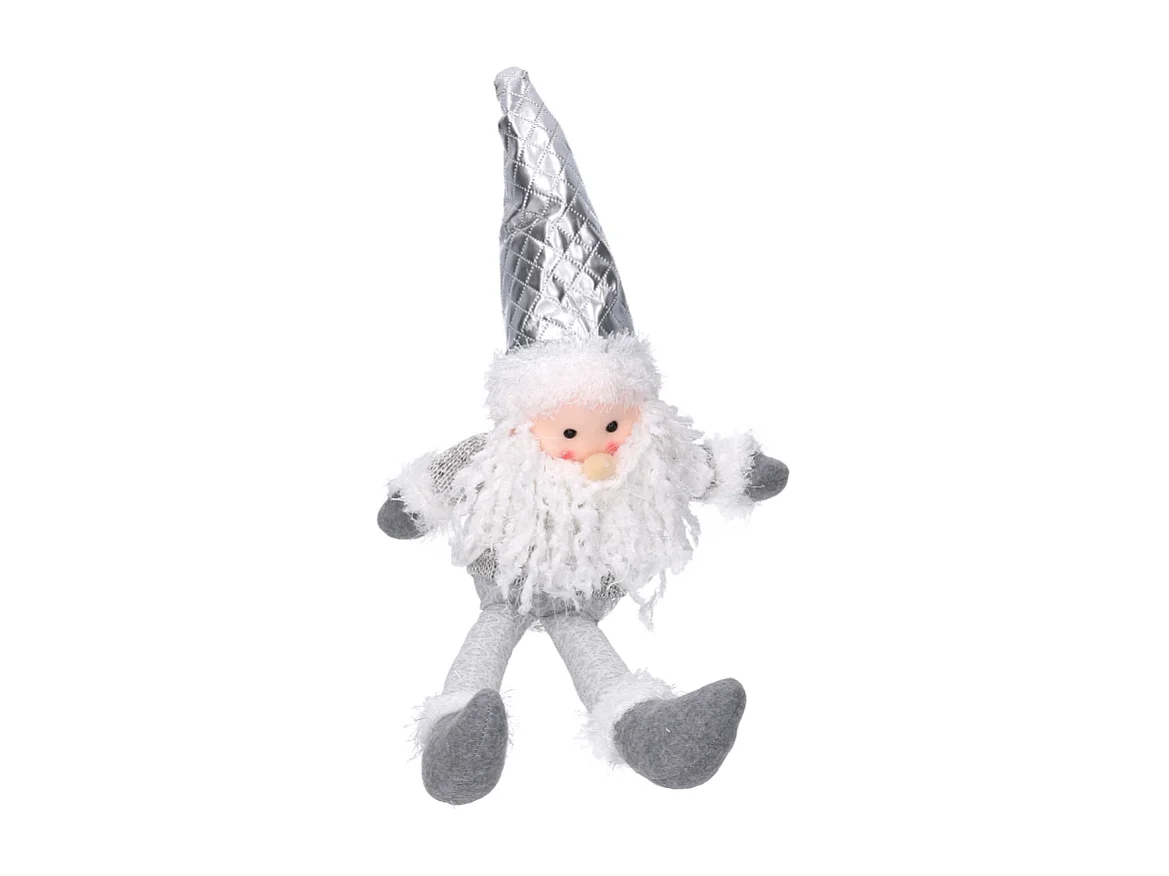 Babbo natale tessuto bianco grigio cm 29x10h45
