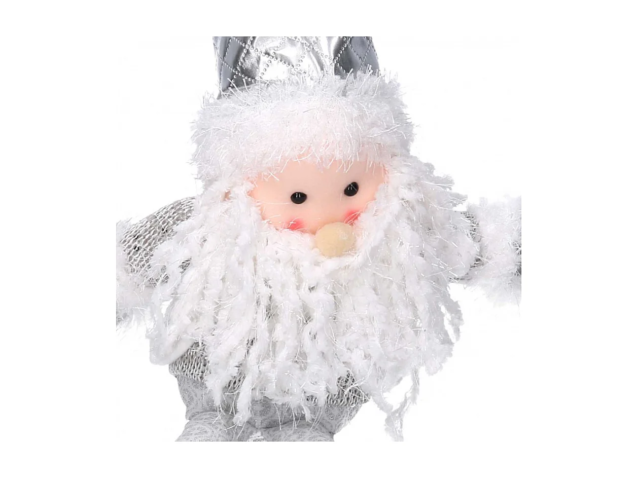 Babbo natale tessuto bianco grigio cm 29x10h45
