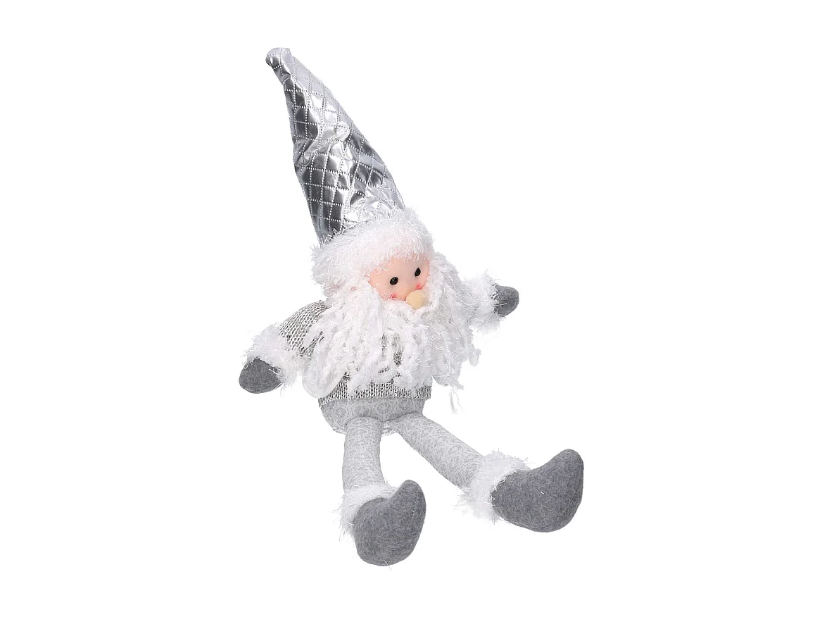 Babbo natale tessuto bianco grigio cm 29x10h45