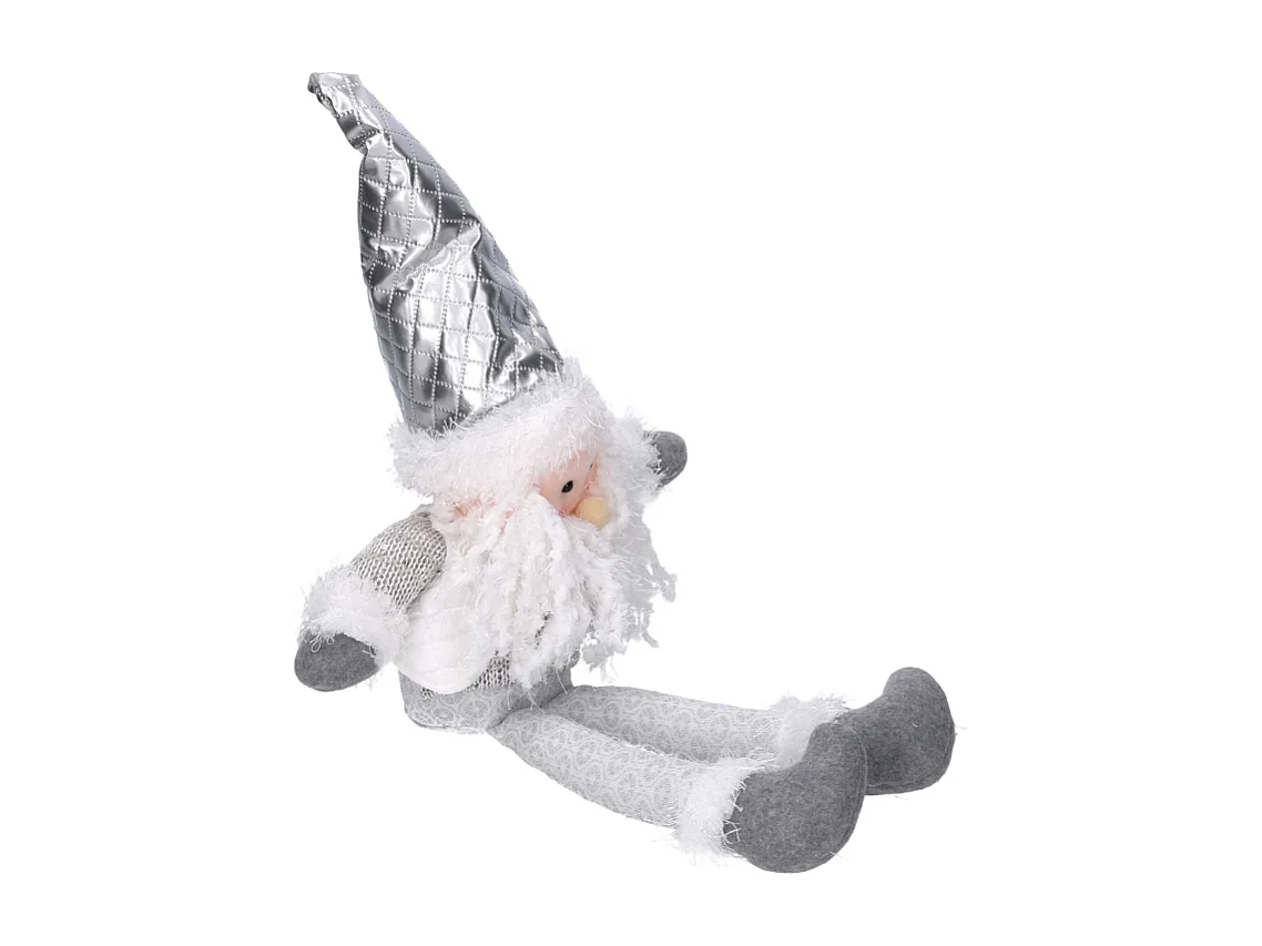 Babbo natale tessuto bianco grigio cm 29x10h45