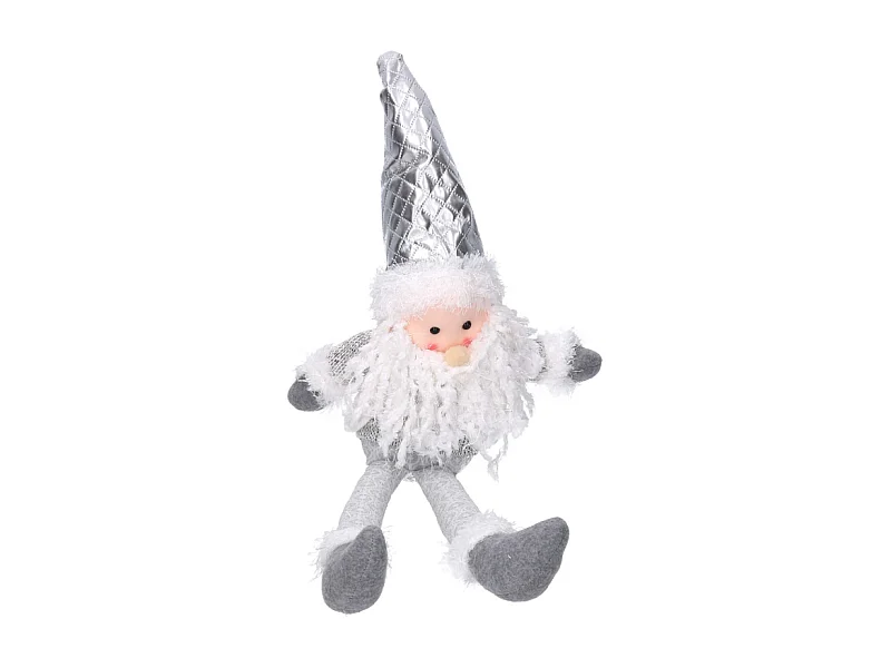 Babbo natale tessuto bianco grigio cm 29x10h45