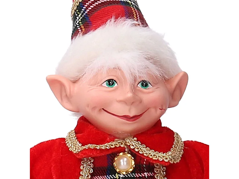 Elfo tessuto rosso verde cm 11x8h40