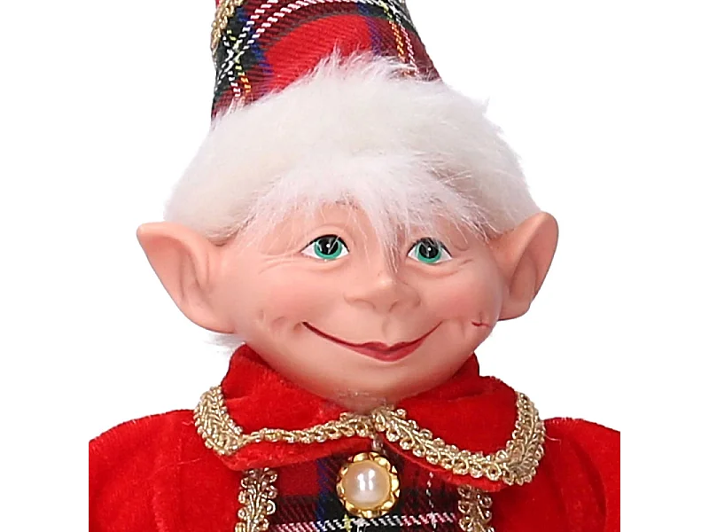 Elfo tessuto rosso verde cm 11x8h40