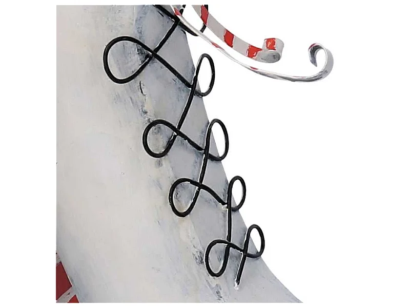 Pattini metallo giallo e bianco cm 27,3x10,8h33