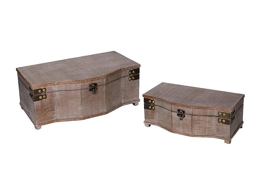 Scatola legno 1-2 marrone rettangolare cm 36x20,5h14,5