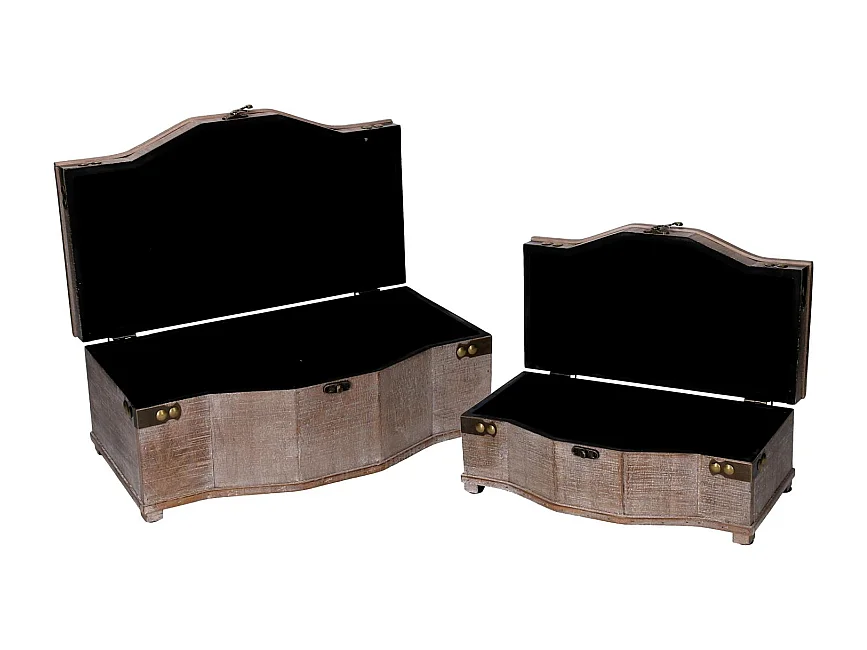 Scatola legno 1-2 marrone rettangolare cm 36x20,5h14,5