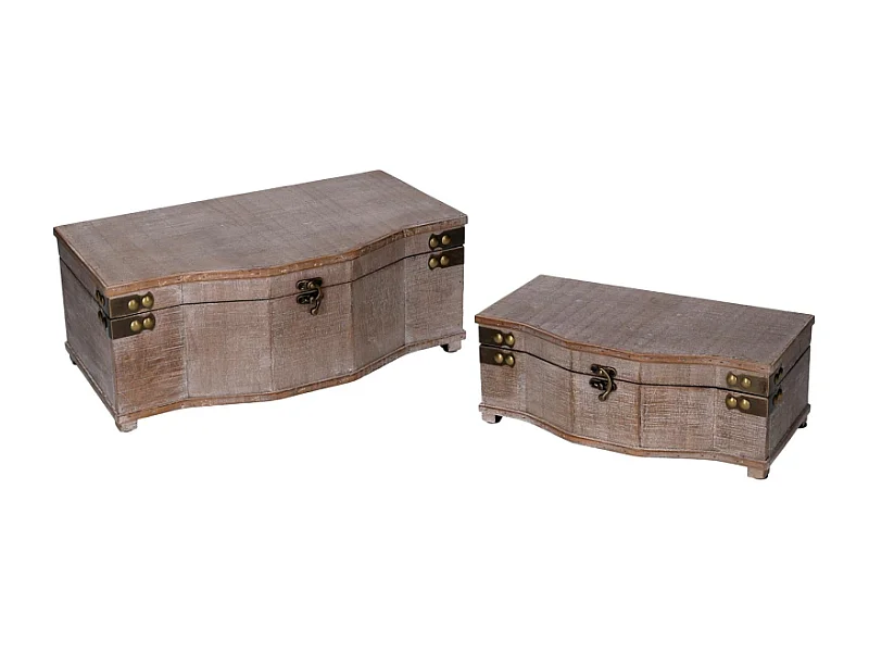 Scatola legno 1-2 marrone rettangolare cm 36x20,5h14,5