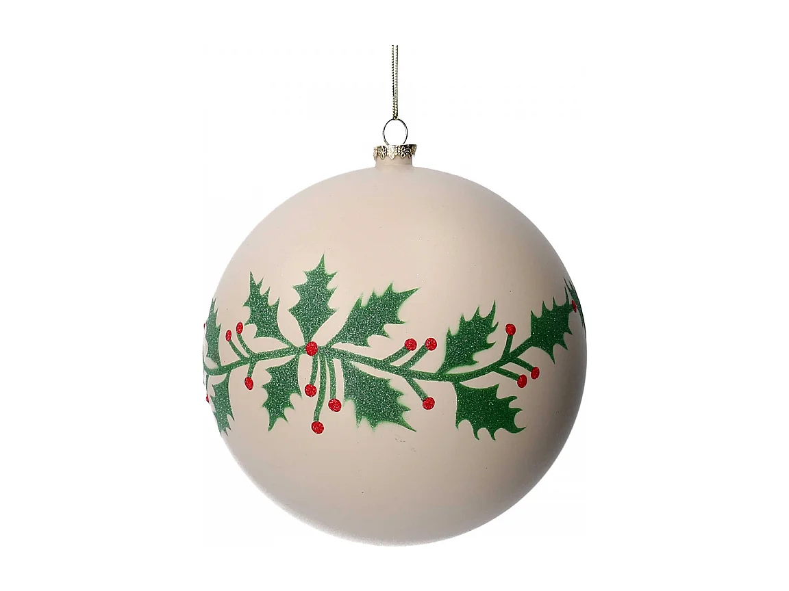 Sfera plastica agrifoglio crema cm ø20h20