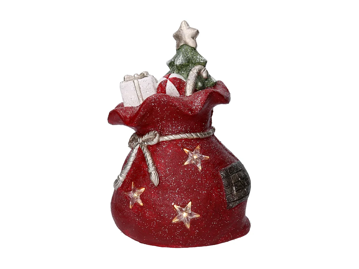 Pacco regalo resina led rosso cm 27x22h40