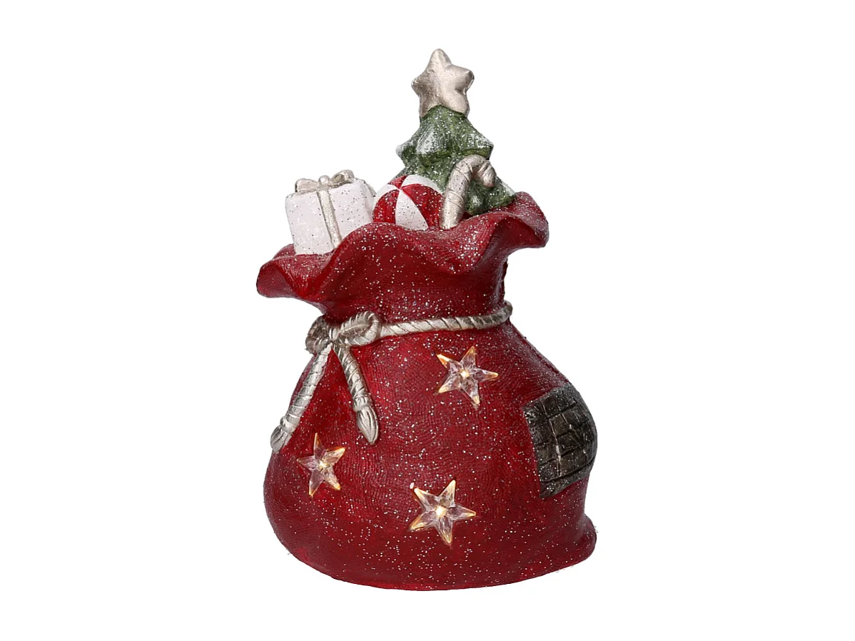 Pacco regalo resina led rosso cm 27x22h40