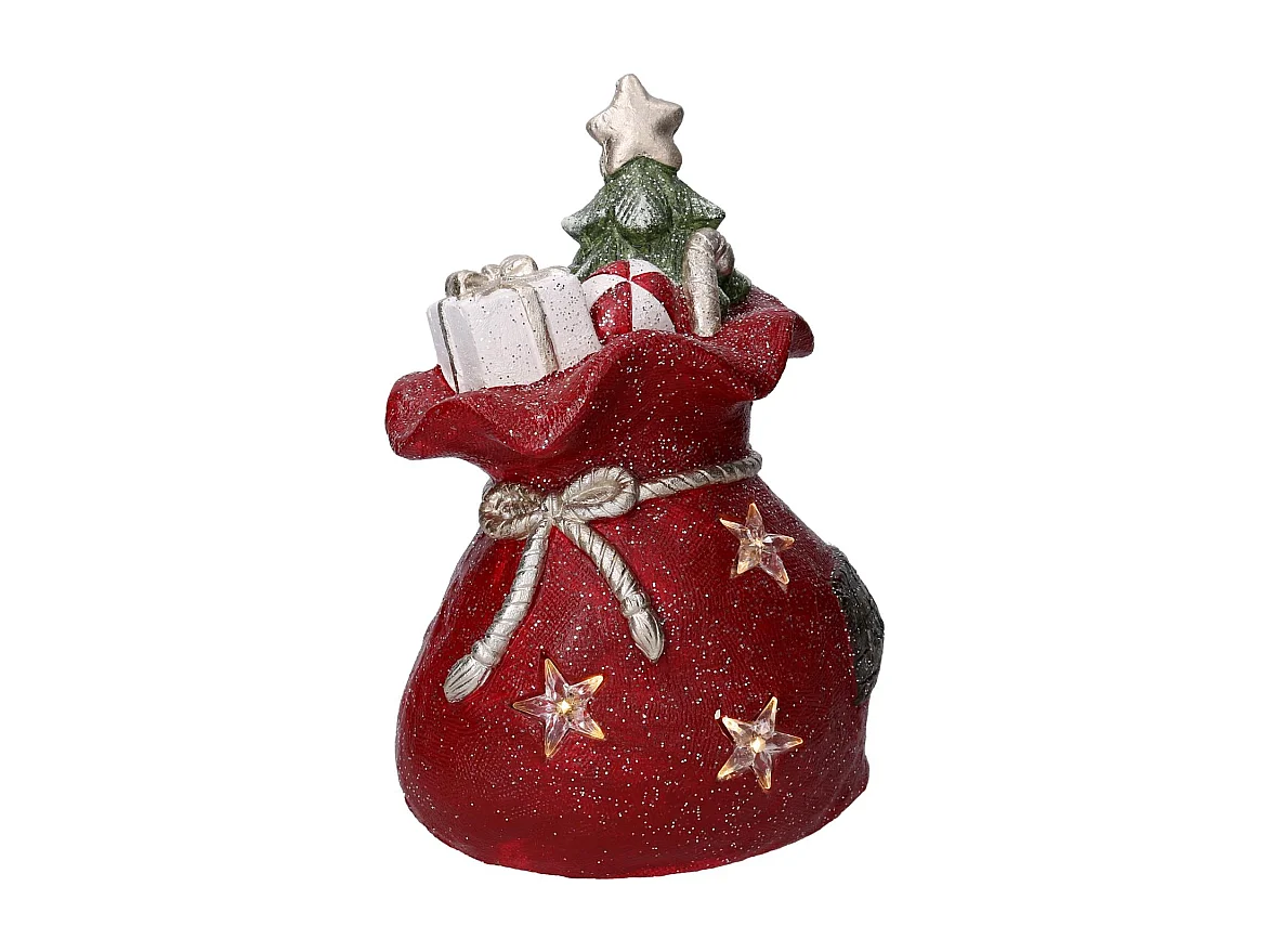 Pacco regalo resina led rosso cm 27x22h40