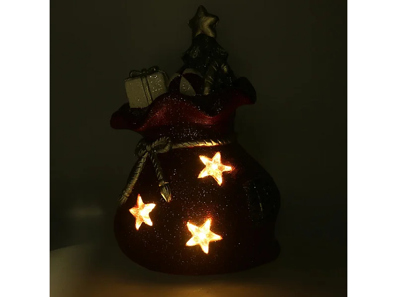 Pacco regalo resina led rosso cm 27x22h40