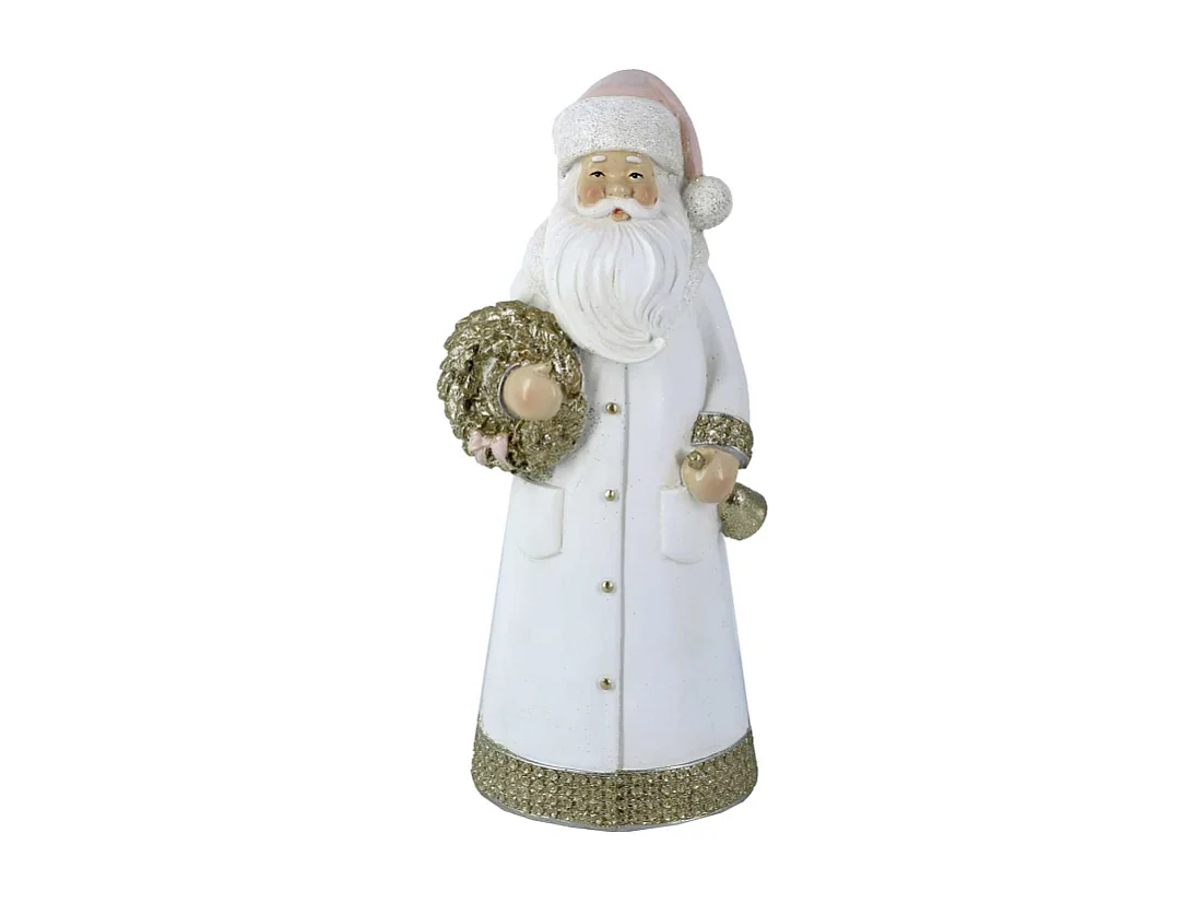 Babbo natale resina bianco cm 11x8,5h25