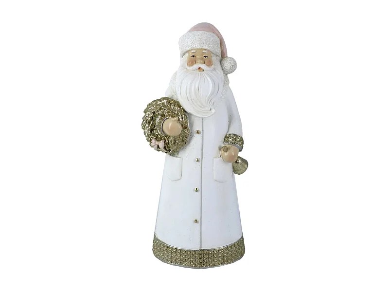 Babbo natale resina bianco cm 11x8,5h25