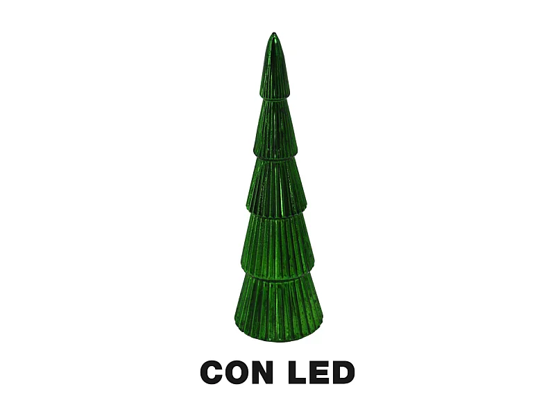 Albero vetro led verde cm ø8h27