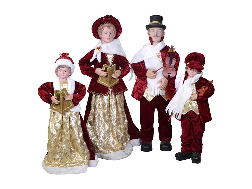 Famiglia cantori tessuto bordeaux set 4pz cm 21x15h70