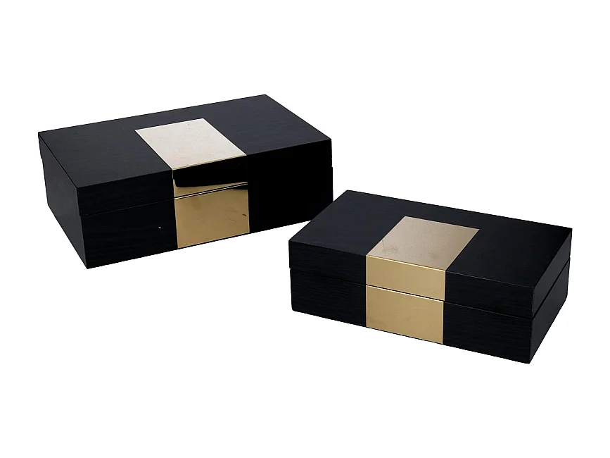 Scatola legno 1-2 nero rettangolare cm 31x20h10