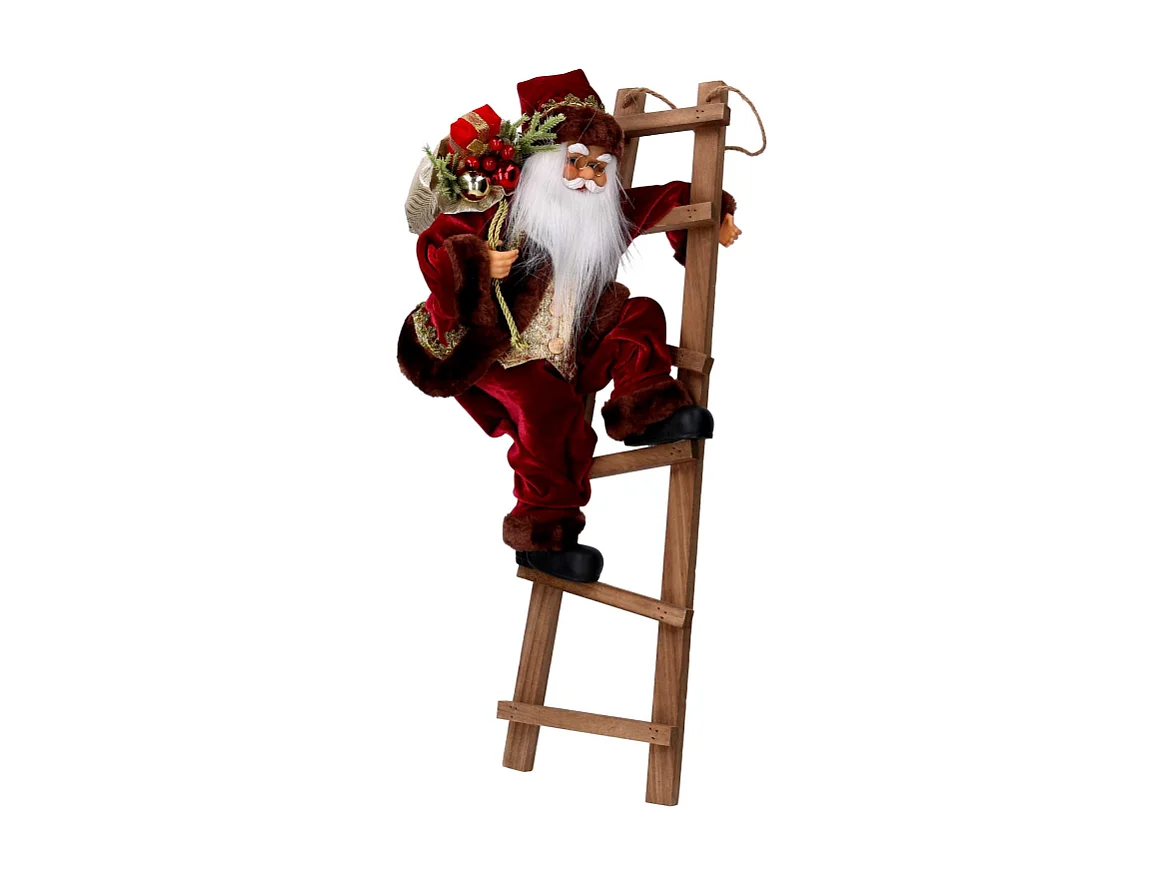 Babbo natale tessuto bordeaux su scala cmh45