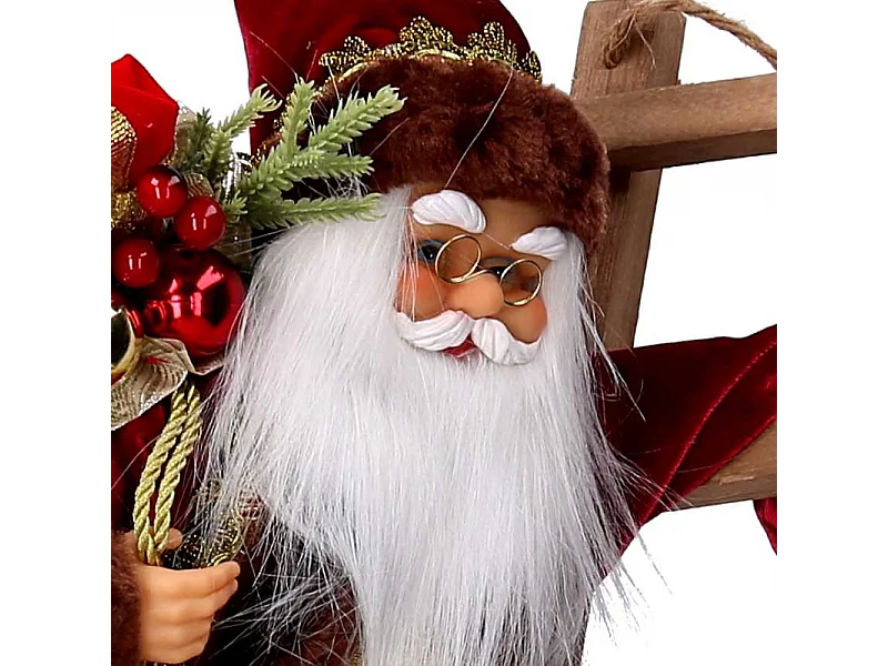 Babbo natale tessuto bordeaux su scala cmh45