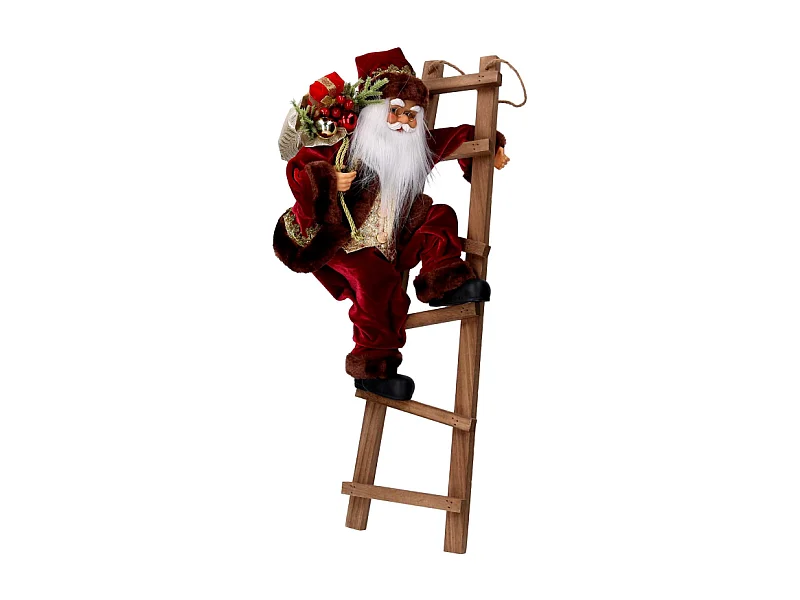 Babbo natale tessuto bordeaux su scala cmh45