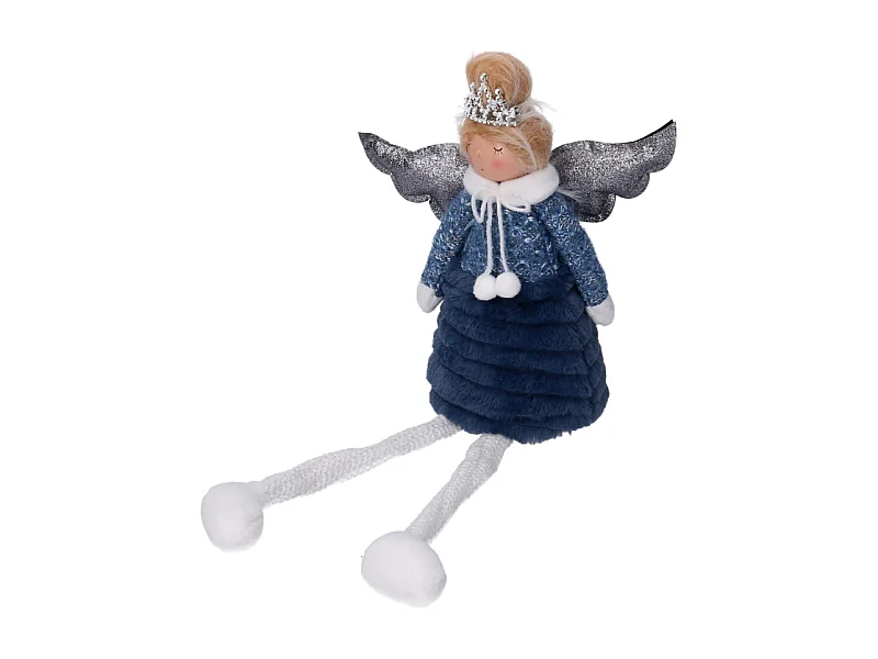 Angelo tessuto blu seduto cm 20x12h46