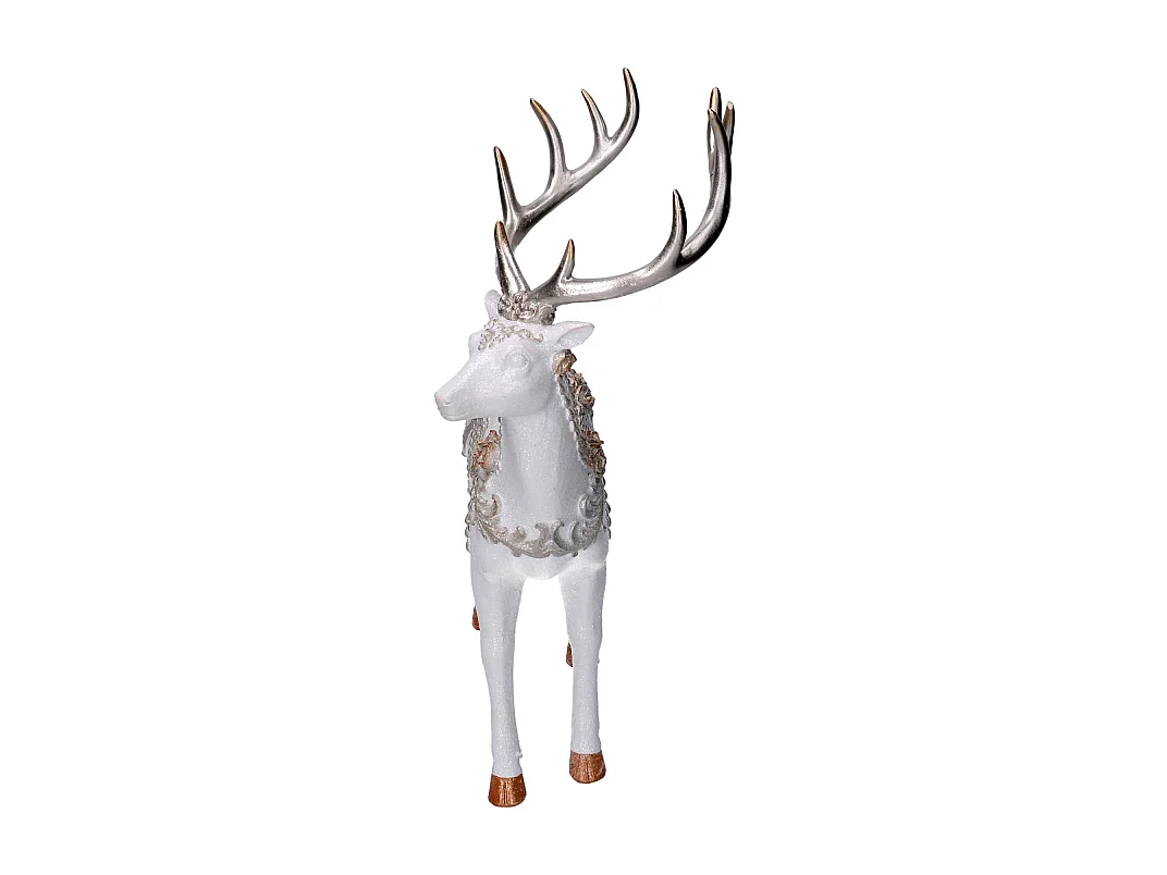 Renna resina bianco cm 30,5x16h42,5