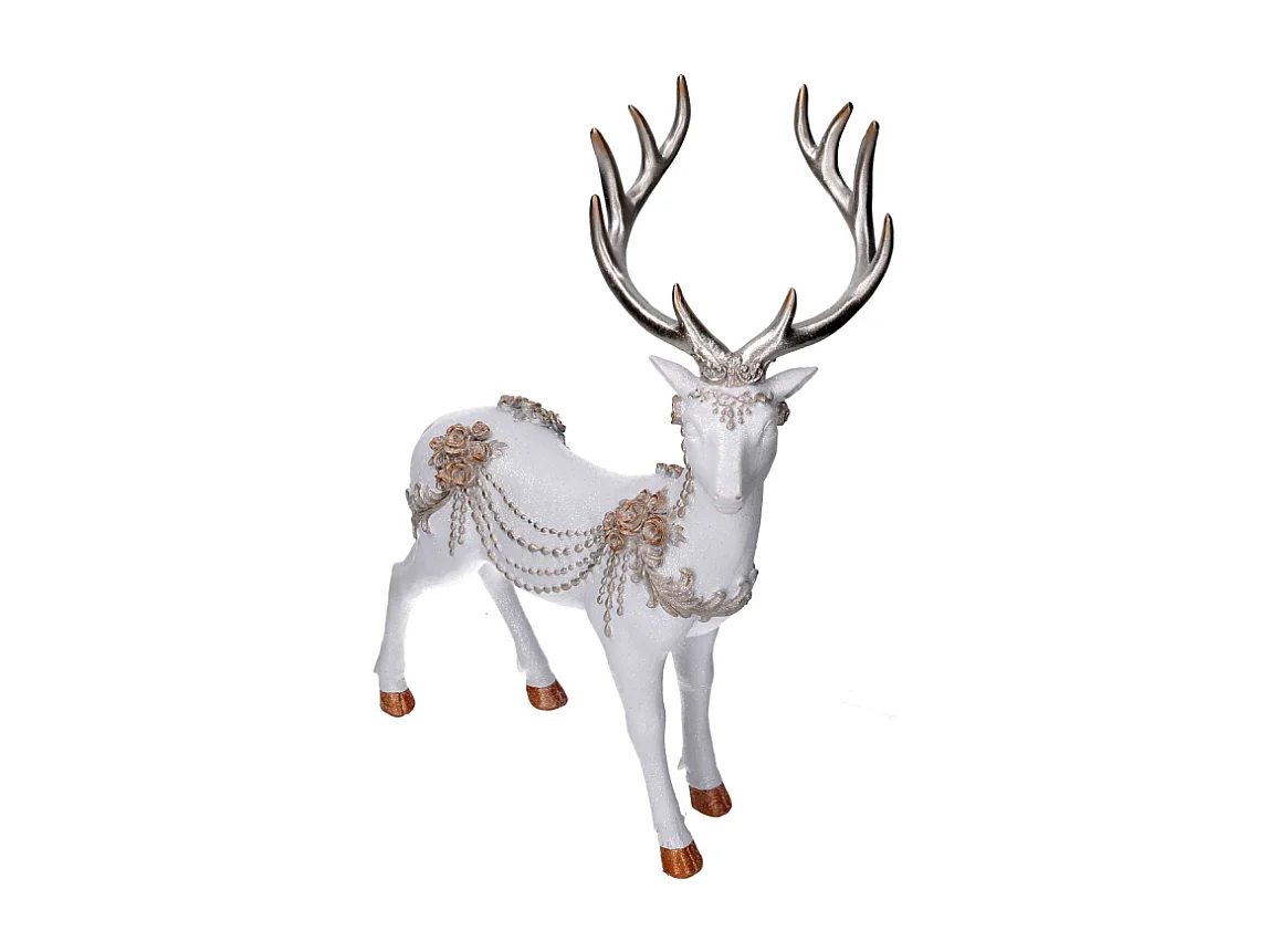 Renna resina bianco cm 30,5x16h42,5