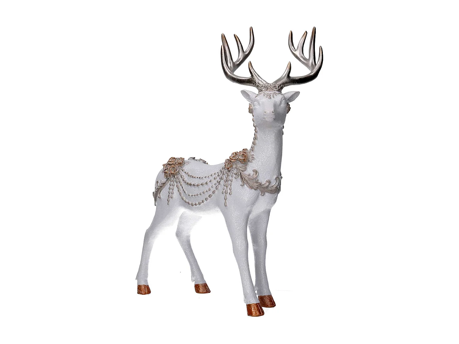 Renna resina bianco cm 30,5x16h42,5