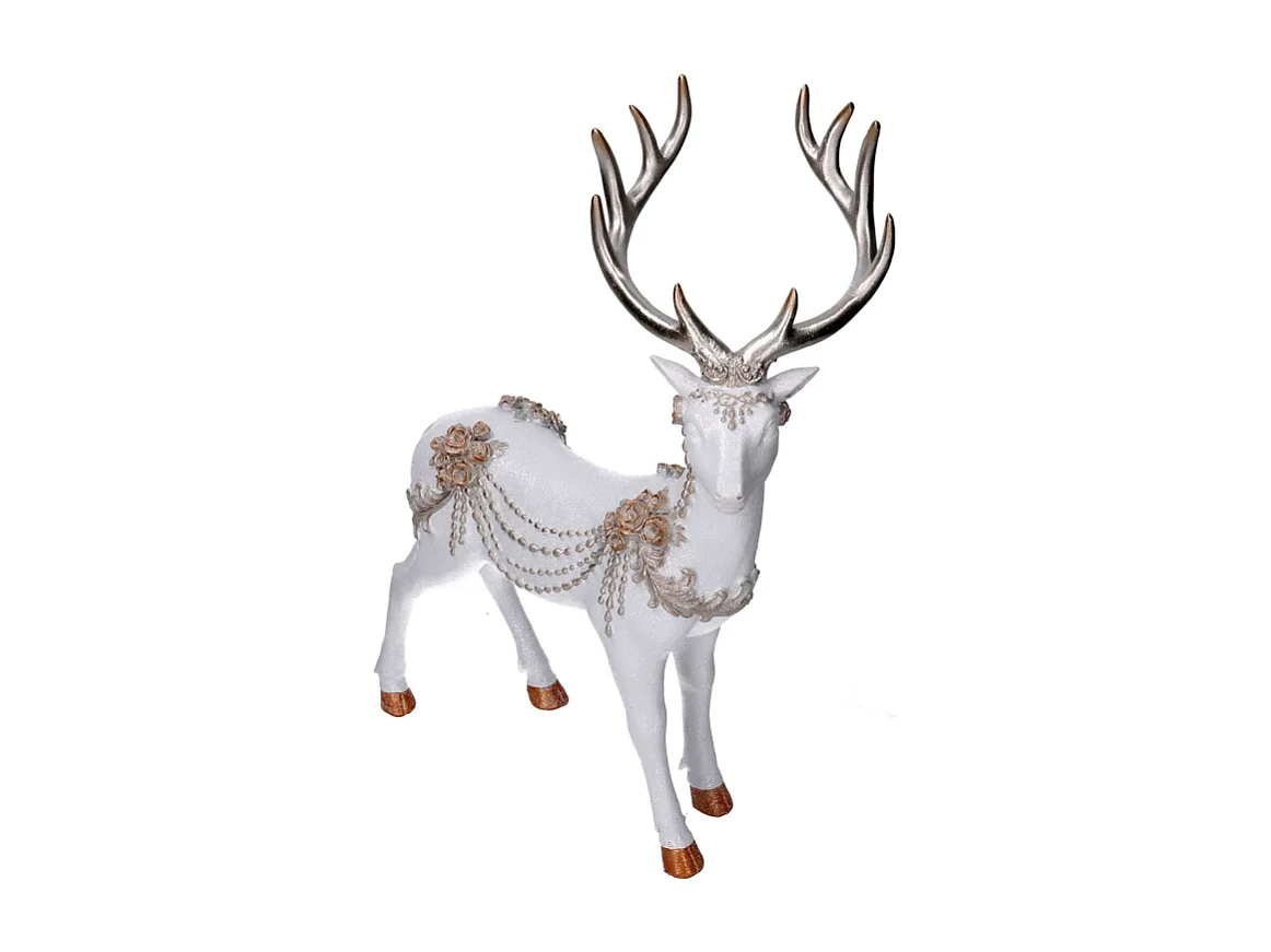 Renna resina bianco cm 30,5x16h42,5